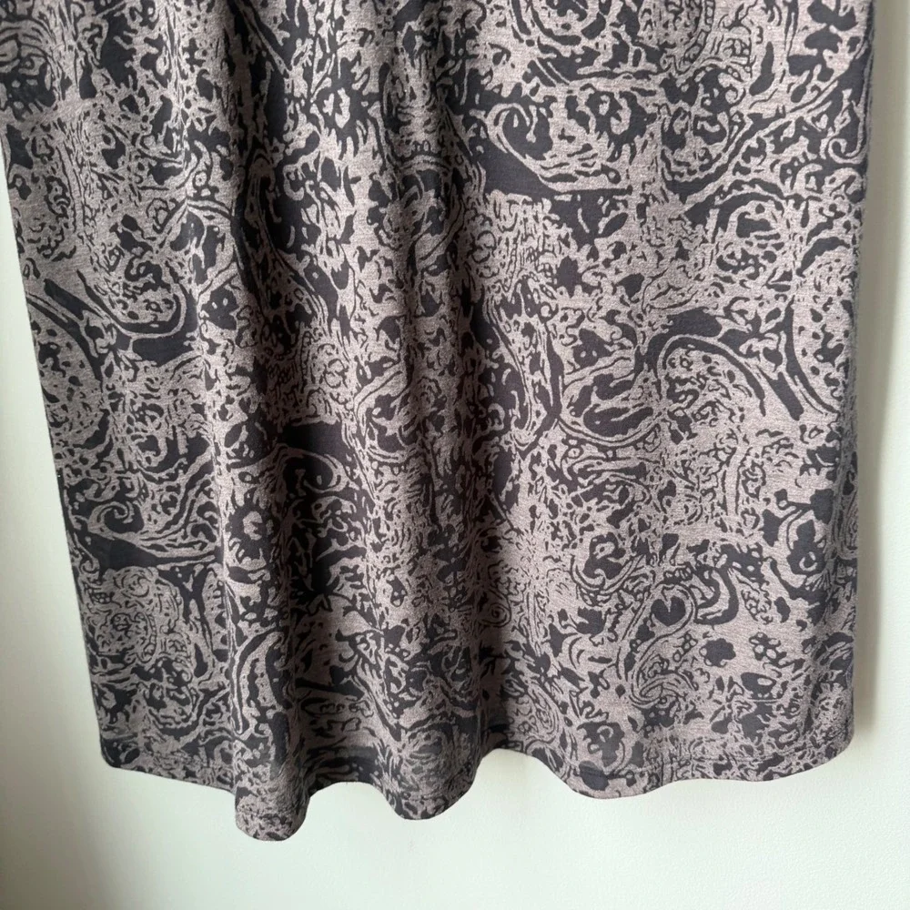 The Territory Ahead Sleeveless Surplice Gray Batik Print Boho Dress Size‎ 12